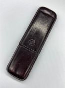 A Waterman Brown Leather Two Cigar Case