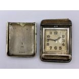 A Golay Fils & Stahl travel clock in AF silver case