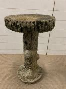 A bird bath in the form of a tree trunk (H68cm)