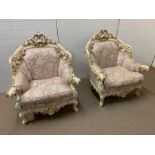 A pair of Silik lo stile di classe baroque open armchairs