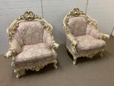 A pair of Silik lo stile di classe baroque open armchairs