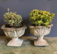 A pair of reclaimed garden pots/urns (H40cm Dia50cm)