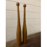 Two Vintage Juggling Batons (H46cm)