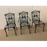 Three garden metal chairs
