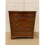 A two over four chest of drawer (H106cm W91cm D46cm)