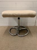 A suede Mid Century stool (H41cm W49cm D38cm)