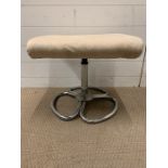 A suede Mid Century stool (H41cm W49cm D38cm)