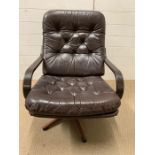 A Mid Century leather swirl chair