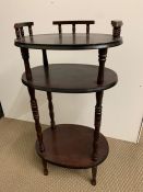 A three tier mahogany table (H80cm W40cm D30cm)