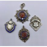 A Selection of four silver football medals