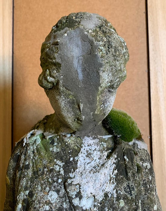 A large statue of a lady holding an urn (Repair to face) (H130cm) - Image 4 of 5