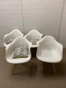 Four egg style chairs (missing bolts on some)