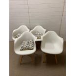 Four egg style chairs (missing bolts on some)