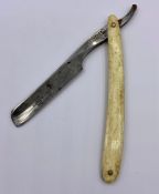 A J W Stutter bone handled razor