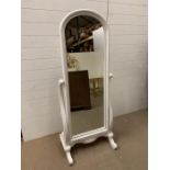 A white cheval mirror (H160cm W68cm)