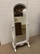 A white cheval mirror (H160cm W68cm)