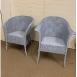 A Pair of Lloyd Loom chairs in blue