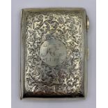 A 1903 silver Birmingham hallmarked cigarette case by S & D