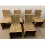 Six rope dining chairs