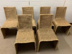 Six rope dining chairs