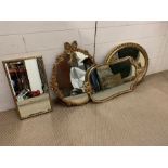 A selection of four gilt framed mirrors