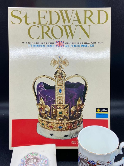 A selection of Royal collectable items to include a cup, bowls, soap, etc, also a St Edward Crown - Image 2 of 3