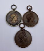 Three Royal Academy of Music medals, one Silver and two Bronze : All awarded to a Dorothy Bramley