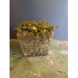 A sqaure reclaimed garden planter (H30cm W38cm)