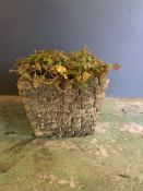 A sqaure reclaimed garden planter (H30cm W38cm)