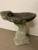 A garden stone bird bath in the form of a fish (H45cm)