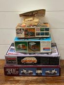 A selection of four boxed car model kits to include, Nitto Cherry Vanette, Dedion Bouton 1904,