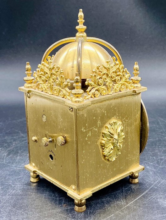 A rare Vintage brass Swiza eight day travel alarm clock, Swiss made. - Image 3 of 6