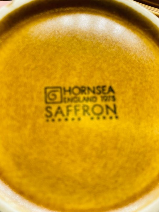 A 1970's Hornsea Pottery "Saffron" tea service to include, six cups and eight saucers, tea pot, milk - Image 2 of 4