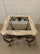 A Silik classic rectangular baroque coffee table the glass top and Persian marble bottom is missing