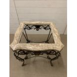 A Silik classic rectangular baroque coffee table the glass top and Persian marble bottom is missing