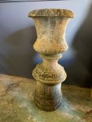 A reclaimed garden urn on base (H83cm)