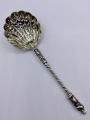 A Silver Apostle Sugar Sifter, Henry John Lins, London 1878, rare makers mark only used for a year