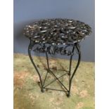 A small metal garden table with heart design (H57cm Dia39cm)