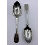 A Pair of Silver tablepoons (Thomas Stone) Exeter 1866 134g