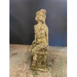 A small statue of a lady sitting on a base (H40cm)