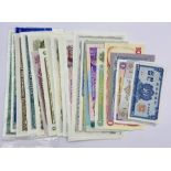 A selection of twenty five mint worldwide notes