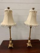 A pair of ornate table lamps