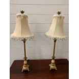 A pair of ornate table lamps