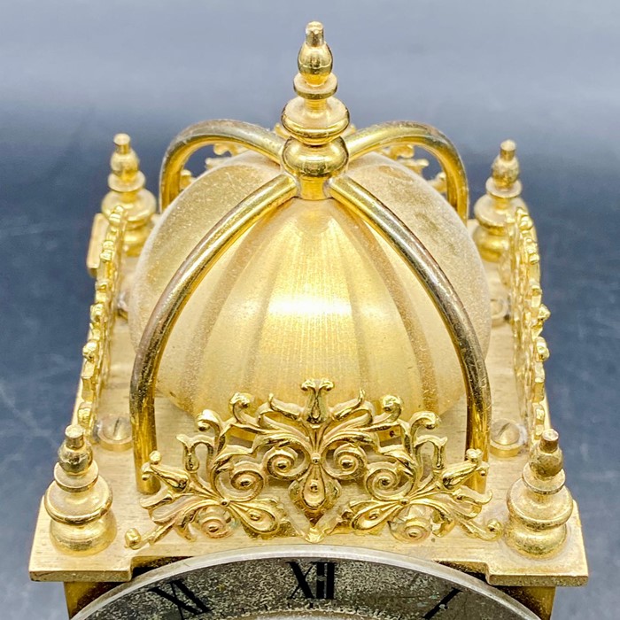 A rare Vintage brass Swiza eight day travel alarm clock, Swiss made. - Image 5 of 6