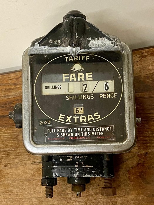 Two vintage Argo taxi cab meters along with a British Rail bag - Image 2 of 5