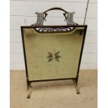 An Art Nouveau mirror fronted fire screen (H77cm W48cm)