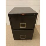A two drawer metal filing cabinet (H70cm W37cm D62cm)