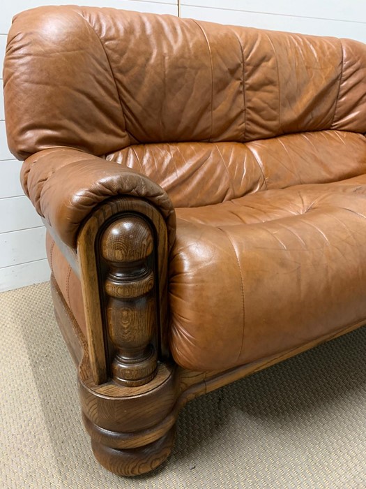 A leather two seater sofa (H95cm W140cm D80cm) - Image 2 of 3