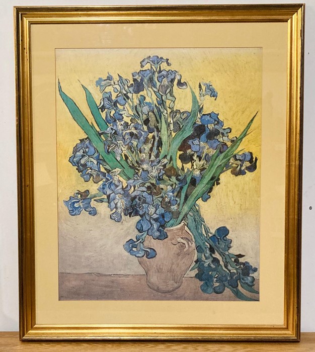 After Vincent Van Gogh, "Irises" a coloured lithography after the original at the Van Gogh Museum