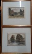 A pair of 19th century English watercolours with pencil inscriptions, framed and glazed, (12.5x19